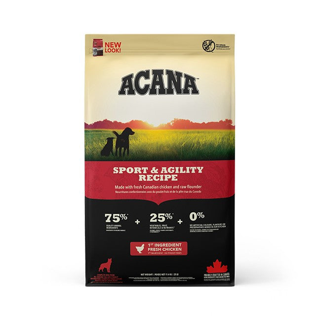 Acana Sport & Agility Dog Food – front of bag packaging (South Africa)