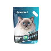 Diamond Feline clumping cat litter bag with activated carbon for 10-day odor control and ammonia detox technology.