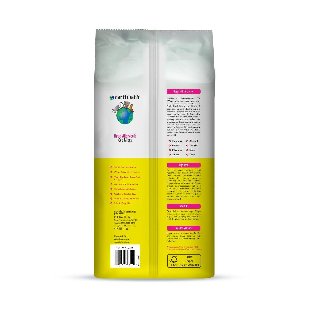 (Limited) Earthbath Hypo-Allergenic Cat Wipes - Fragrance Free