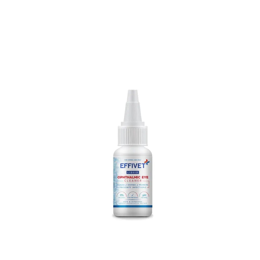 Ophthalmic eye cleaner for pets, effective formula in a convenient squeeze bottle.