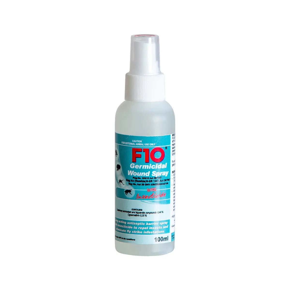 F10 Germicidal Wound Spray in a 100ml bottle for effective wound care and infection prevention.