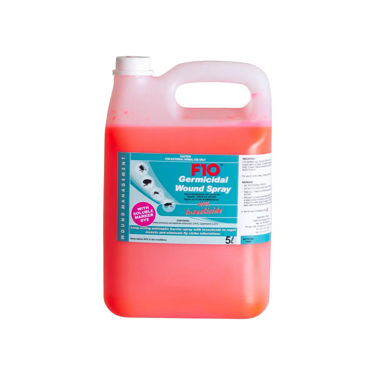 Germicidal wound spray in a 5L container for effective wound care and infection prevention.