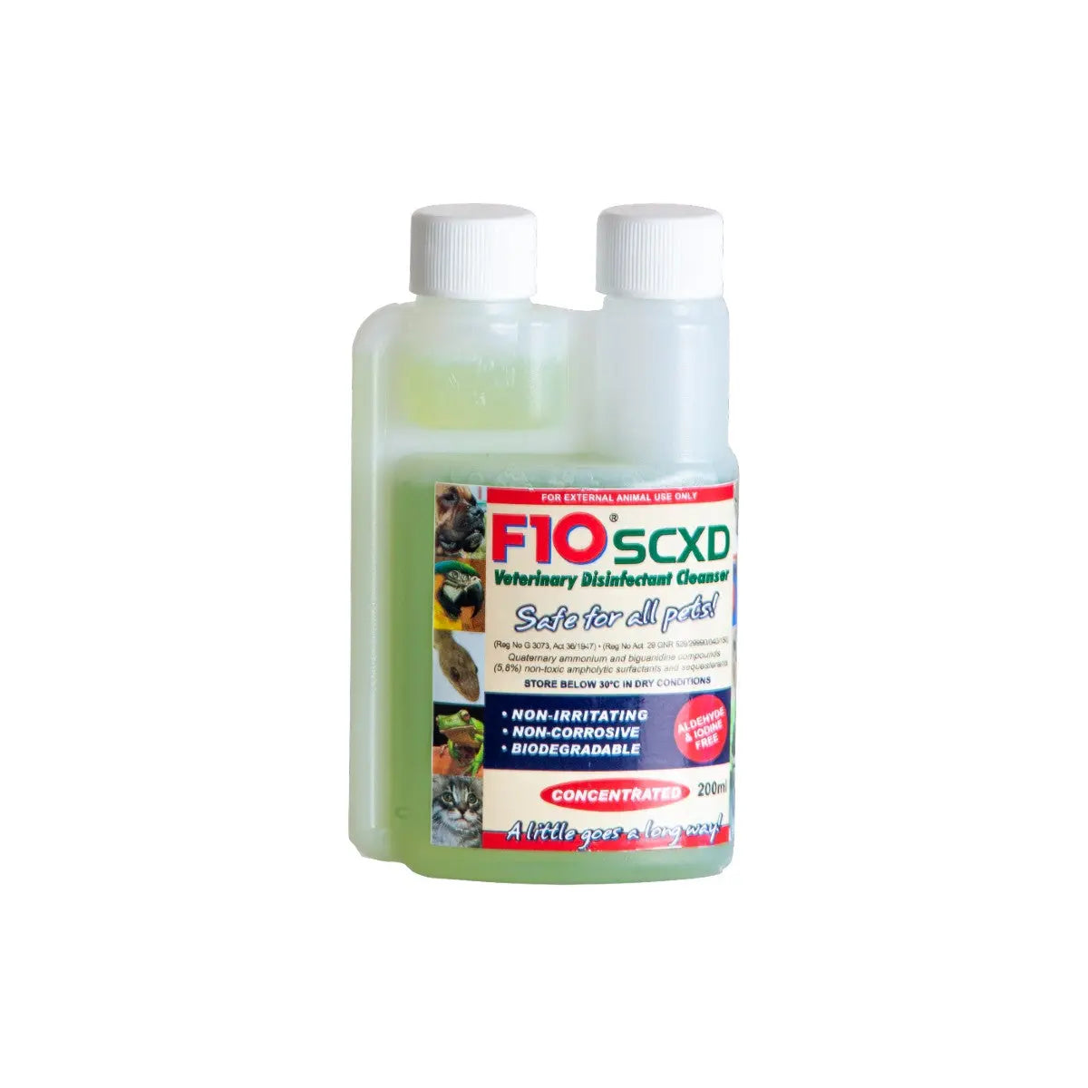 Veterinary disinfectant cleaner in a bottle, safe for pets, biodegradable, and non-corrosive formula.