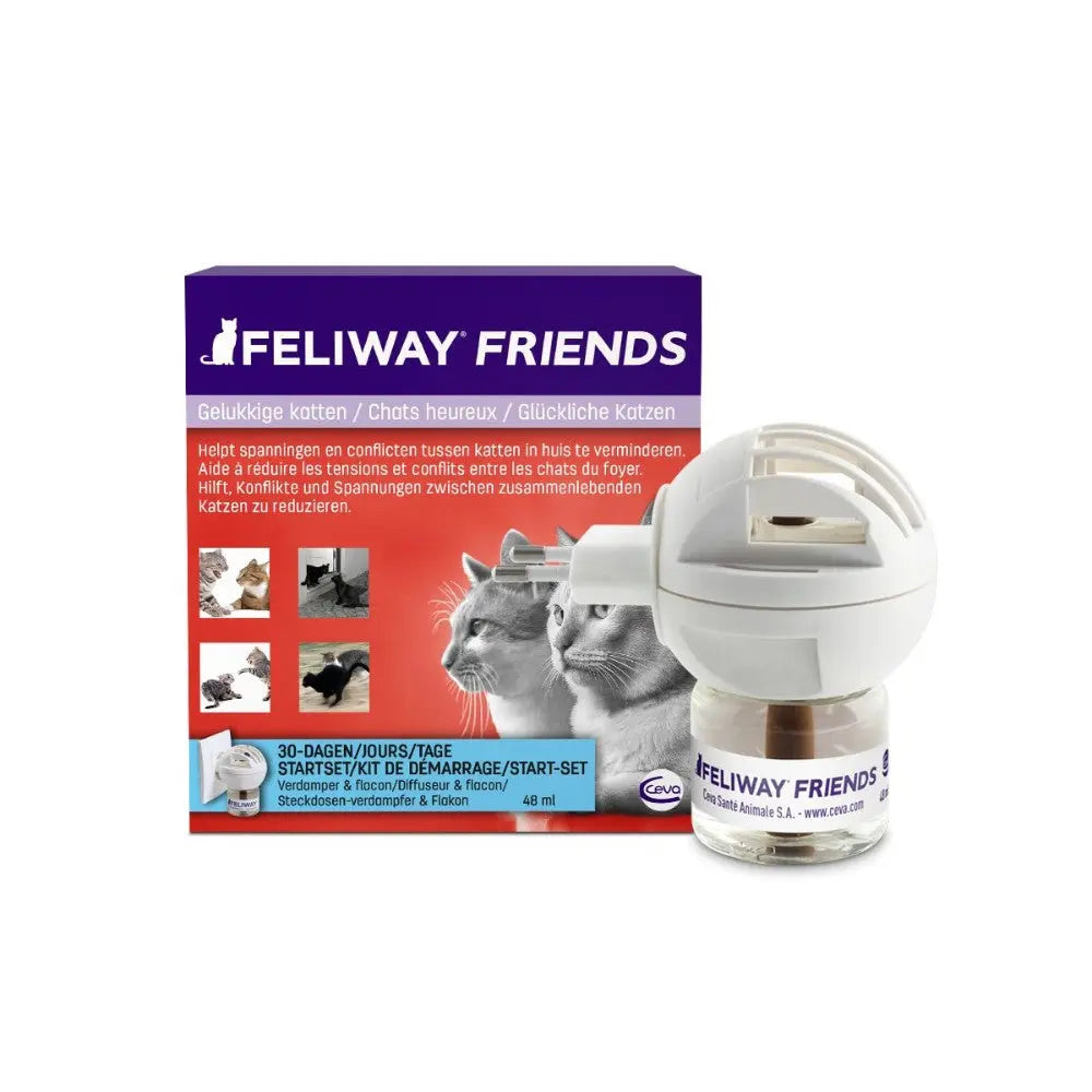 Feliway Friends diffuser kit for reducing cat conflicts and promoting harmony among pets.
