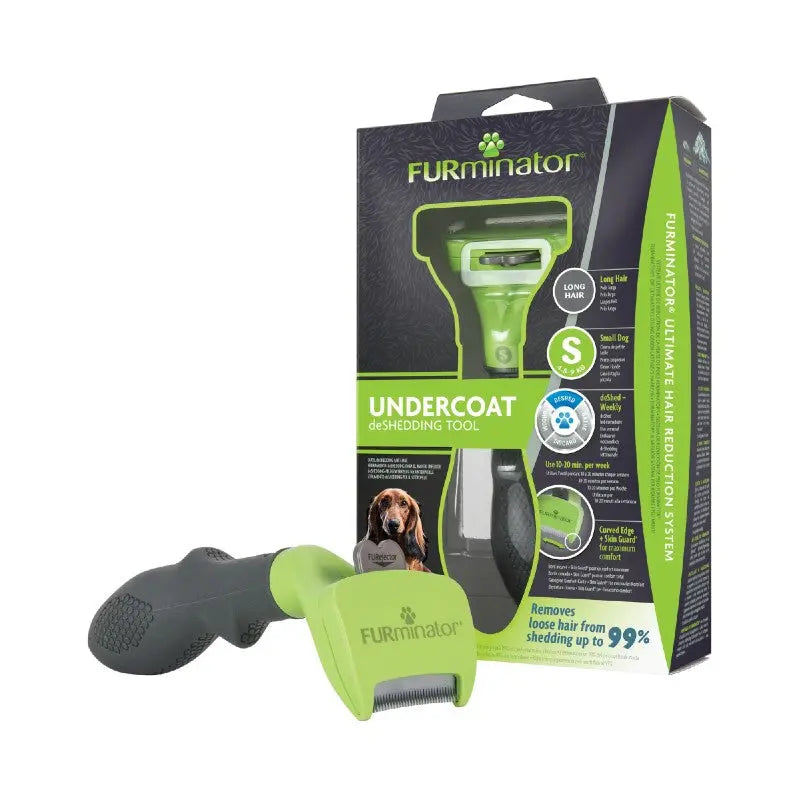 FURminator Undercoat deShedding Tool for effective pet hair removal and grooming.