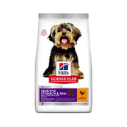 Hill's Science Plan Sensitive Stomach & Skin dog food, formulated with chicken for adult dogs.