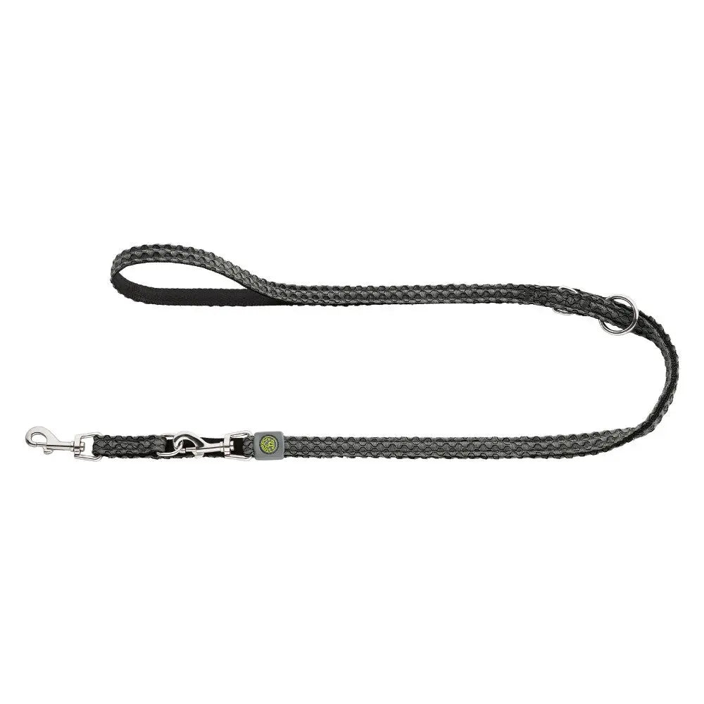 Durable braided dog leash with a sturdy clip and comfortable grip for safe walks.