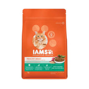 IAMS Proactive Health cat food bag with chicken and salmon meal for healthy adult cats.