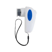 Handheld device with a blue accent, designed for precise measurements and easy grip.