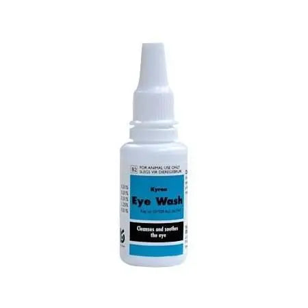Eye wash bottle for pets, designed to clean and soothe irritated eyes effectively.