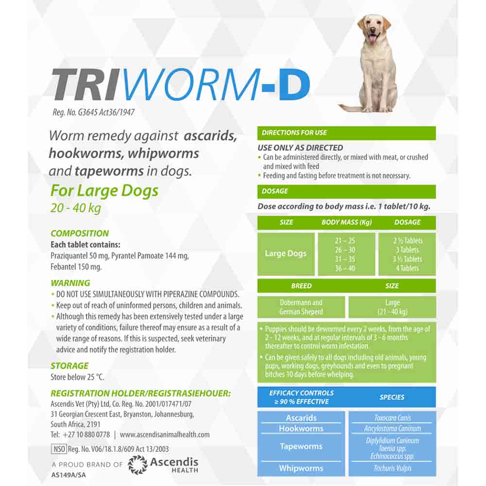 Triworm-D Dewormer for Dogs