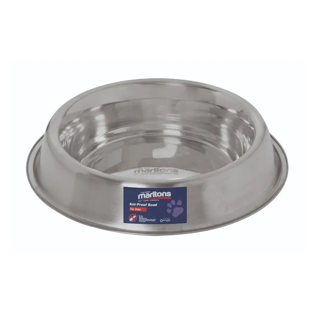Stainless steel pet bowl with anti-tip design, perfect for dogs and cats.