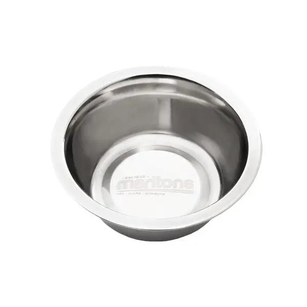 Stainless steel pet food bowl with a sleek design and durable construction for easy cleaning.