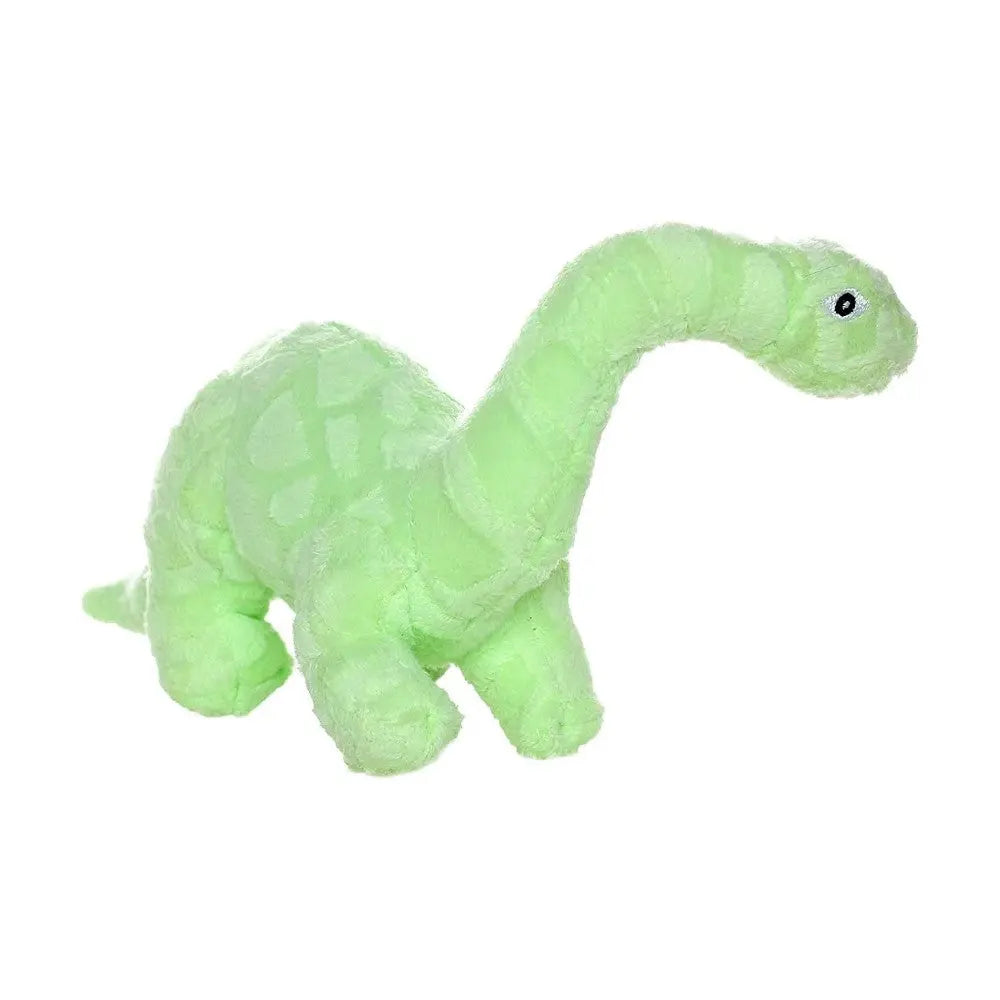 Soft green dinosaur plush toy, perfect for cuddling and imaginative play.