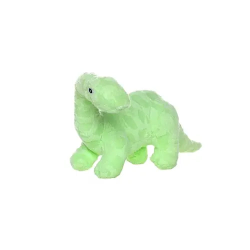 Soft green dinosaur plush toy, perfect for cuddling and imaginative play.