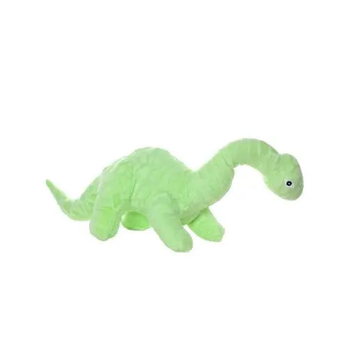 Soft green dinosaur plush toy, perfect for cuddling and imaginative play.