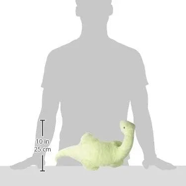 Plush dinosaur toy, 10 inches tall, perfect for cuddling and imaginative play.