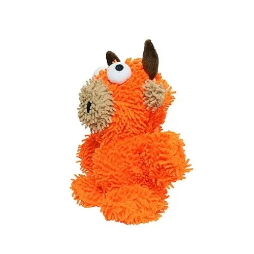 Soft orange plush toy with fluffy texture and playful design, perfect for cuddling and playtime.