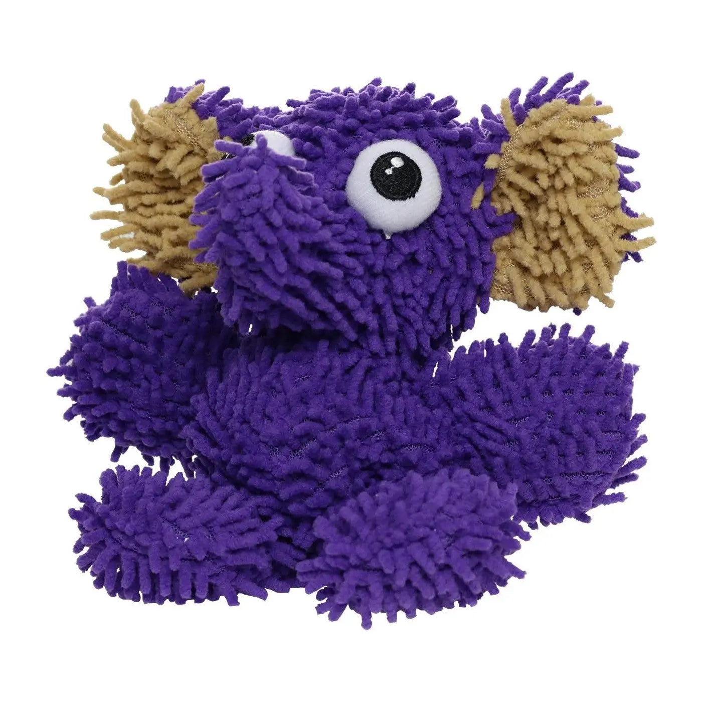 Purple plush toy with textured fur and floppy ears, perfect for playful pets.