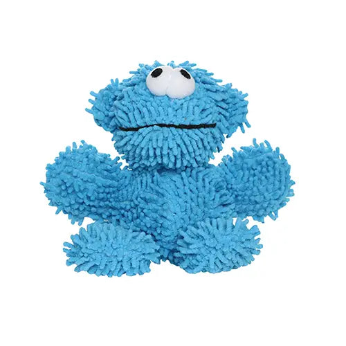 Blue plush toy with textured fabric, perfect for cuddling and playtime fun.