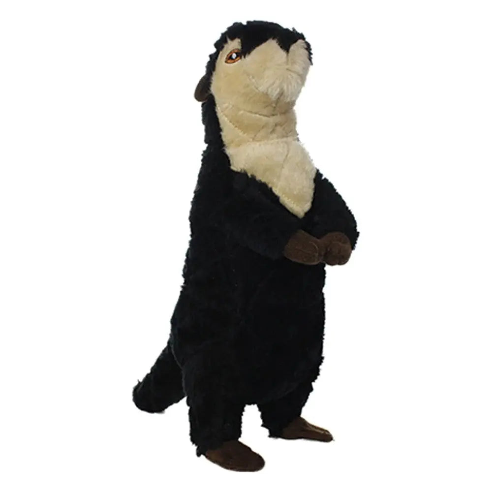 Plush otter toy standing upright, perfect for cuddling and playtime.