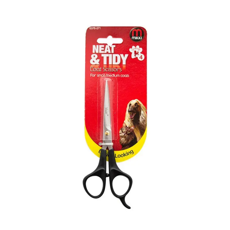 Neat & Tidy coat scissors for small to medium dog coats, perfect for grooming and maintaining a polished look.
