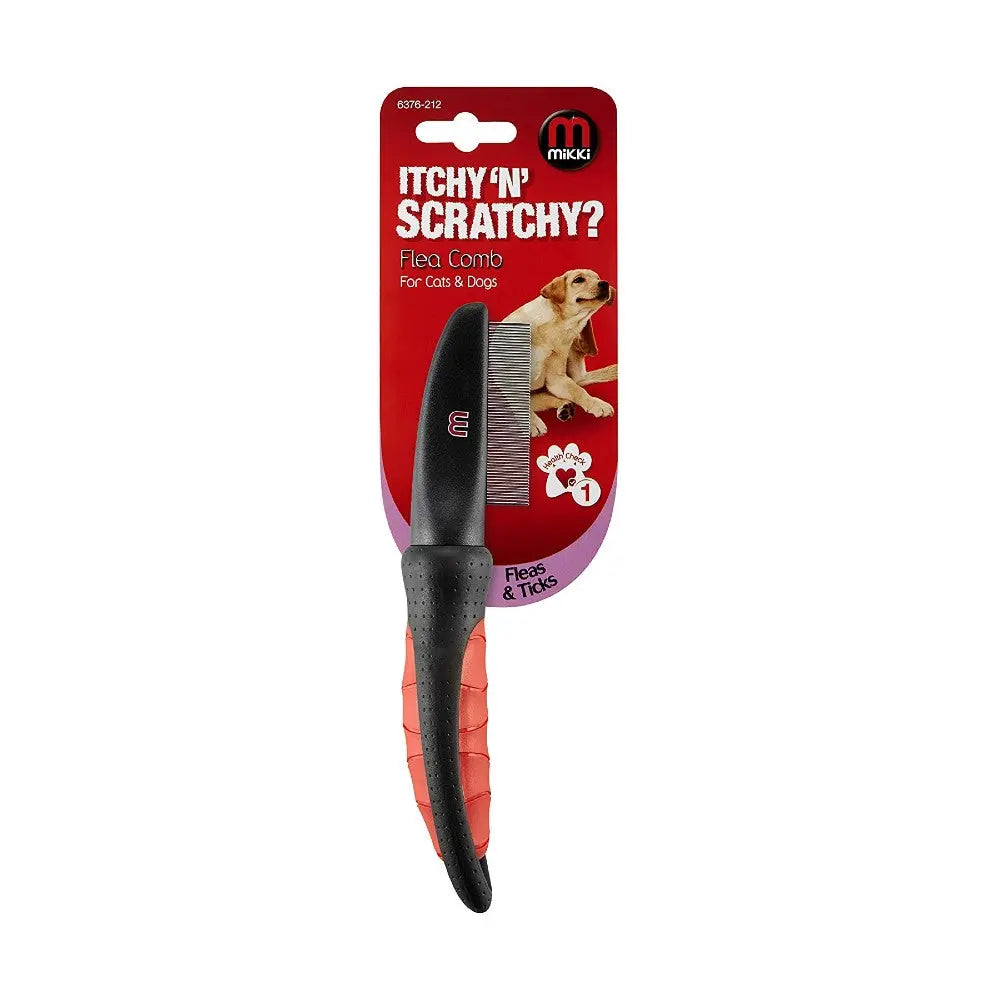 Itchy 'n' Scratchy Flex Comb for cats and dogs, designed to remove fleas and ticks effectively.
