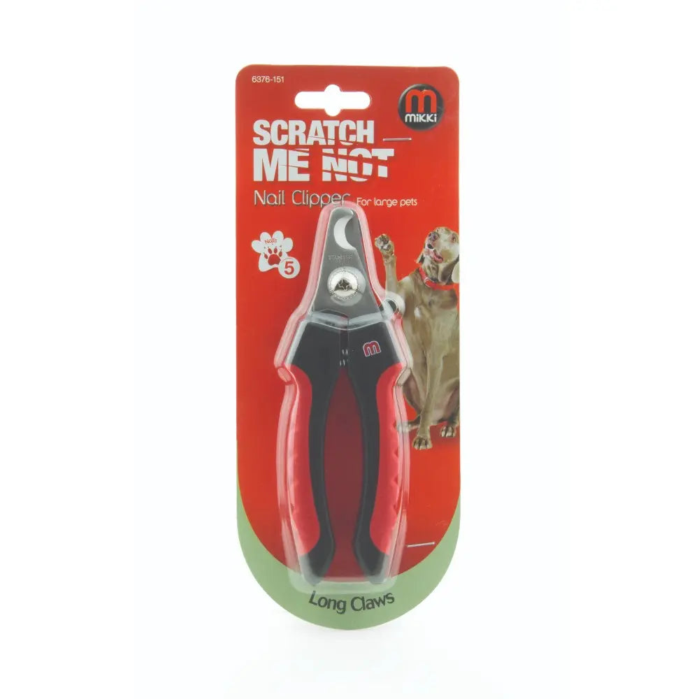 Nail clippers for pets, designed for long claws, featuring ergonomic grip and safety lock.