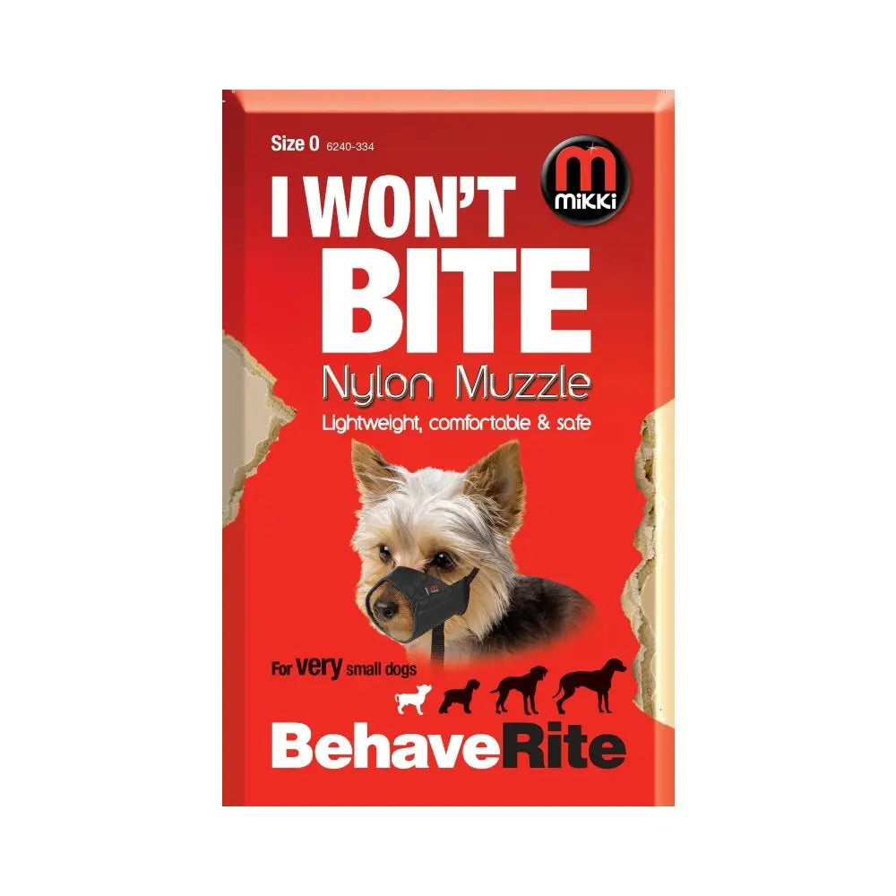 Nylon muzzle for small dogs, ensuring comfort and safety during training or vet visits.