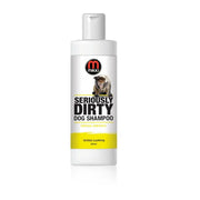 Mikki Seriously Dirty Dog Shampoo with tropical pineapple scent for effective pet cleaning.