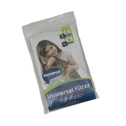 Universal filter packaging featuring a girl holding a cat, designed for effective odor control.
