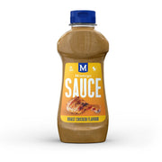 Montego roast chicken flavor sauce in a squeeze bottle, perfect for enhancing meals and grilling.