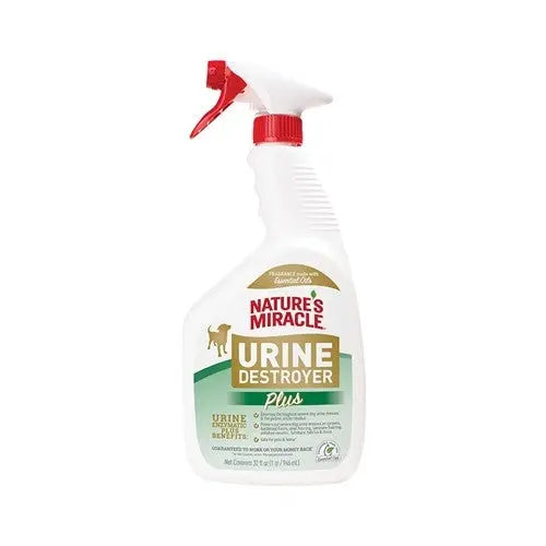 Nature's Miracle Urine Destroyer spray for effective pet stain and odor removal.