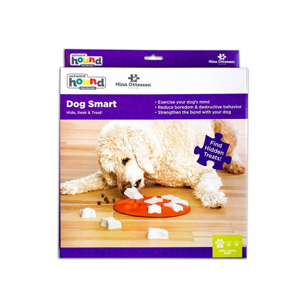 Dog puzzle toy for mental stimulation, featuring treats and interactive play for dogs.