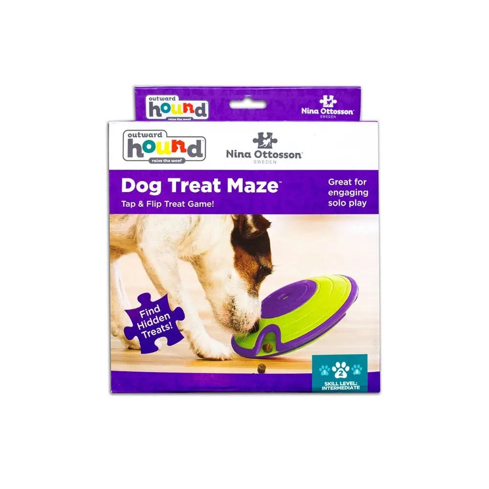 Dog treat maze game for dogs, designed for engaging solo play and mental stimulation.