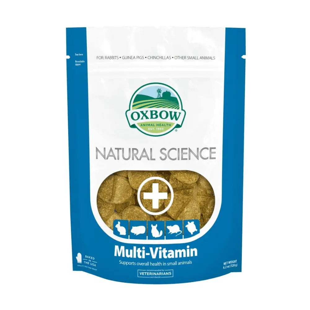 Oxbow Natural Science Multi-Vitamin for small animals, promoting overall health and wellness.
