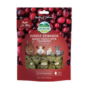 Oxbow Simple Rewards baked treats with cranberry for small pets, featuring natural ingredients and vet recommendations.