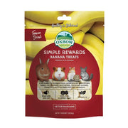 Oxbow Simple Rewards freeze-dried banana treats for small pets like rabbits and guinea pigs.