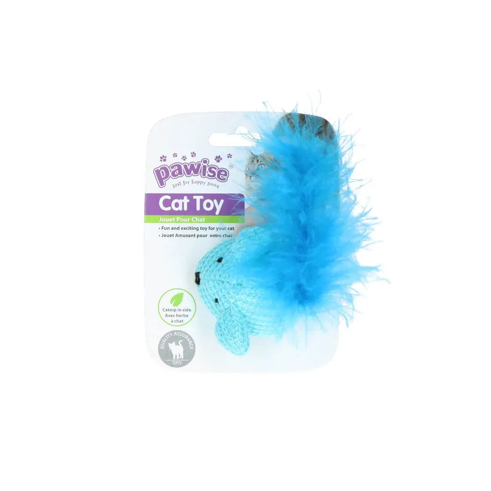 Colorful cat toy with a fluffy tail, perfect for engaging playtime and stimulating your feline friend.