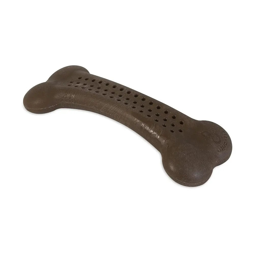 Durable dog chew toy in a bone shape, designed for long-lasting play and dental health.