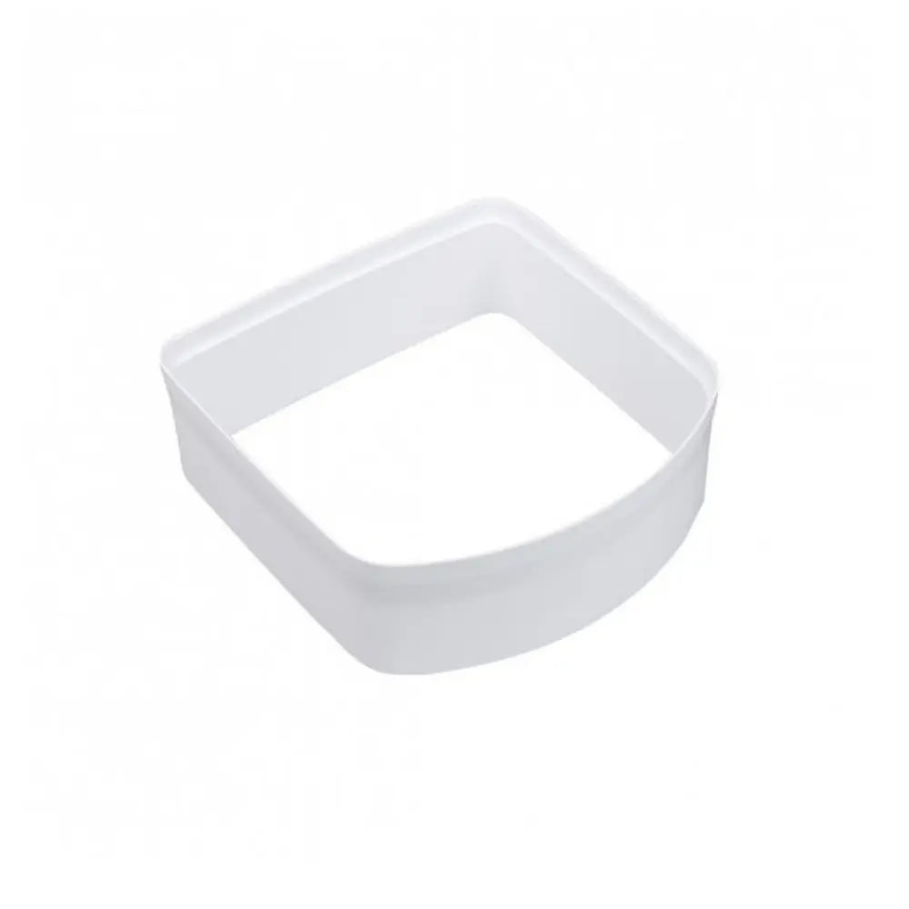White square food storage container for organizing kitchen essentials.