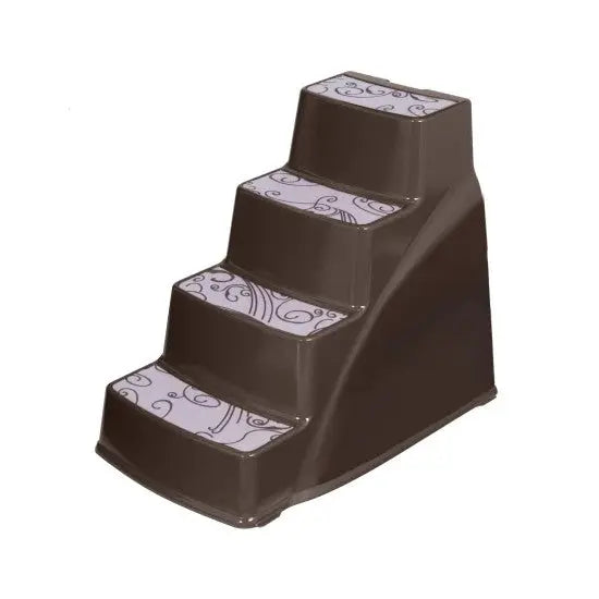 Pet stairs with decorative steps for easy access to furniture or beds.