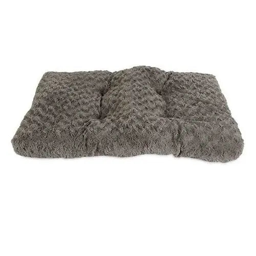 Cozy gray pet bed with plush texture for ultimate comfort and relaxation.