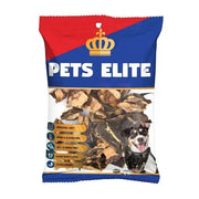 Pet food bag featuring grain-free, gluten-free treats for dogs with a healthy ingredients label.