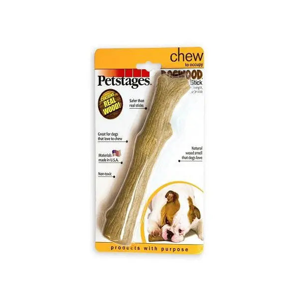 Petstages chew stick for dogs, made from natural wood, safe and durable for healthy chewing.