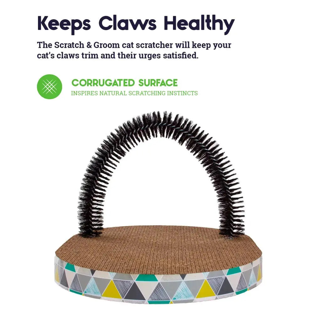 Cat scratcher with corrugated surface for healthy claws and natural scratching instincts.