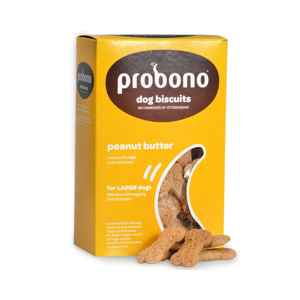 Peanut butter dog biscuits for large dogs, made with real ingredients and veterinarian recommended.