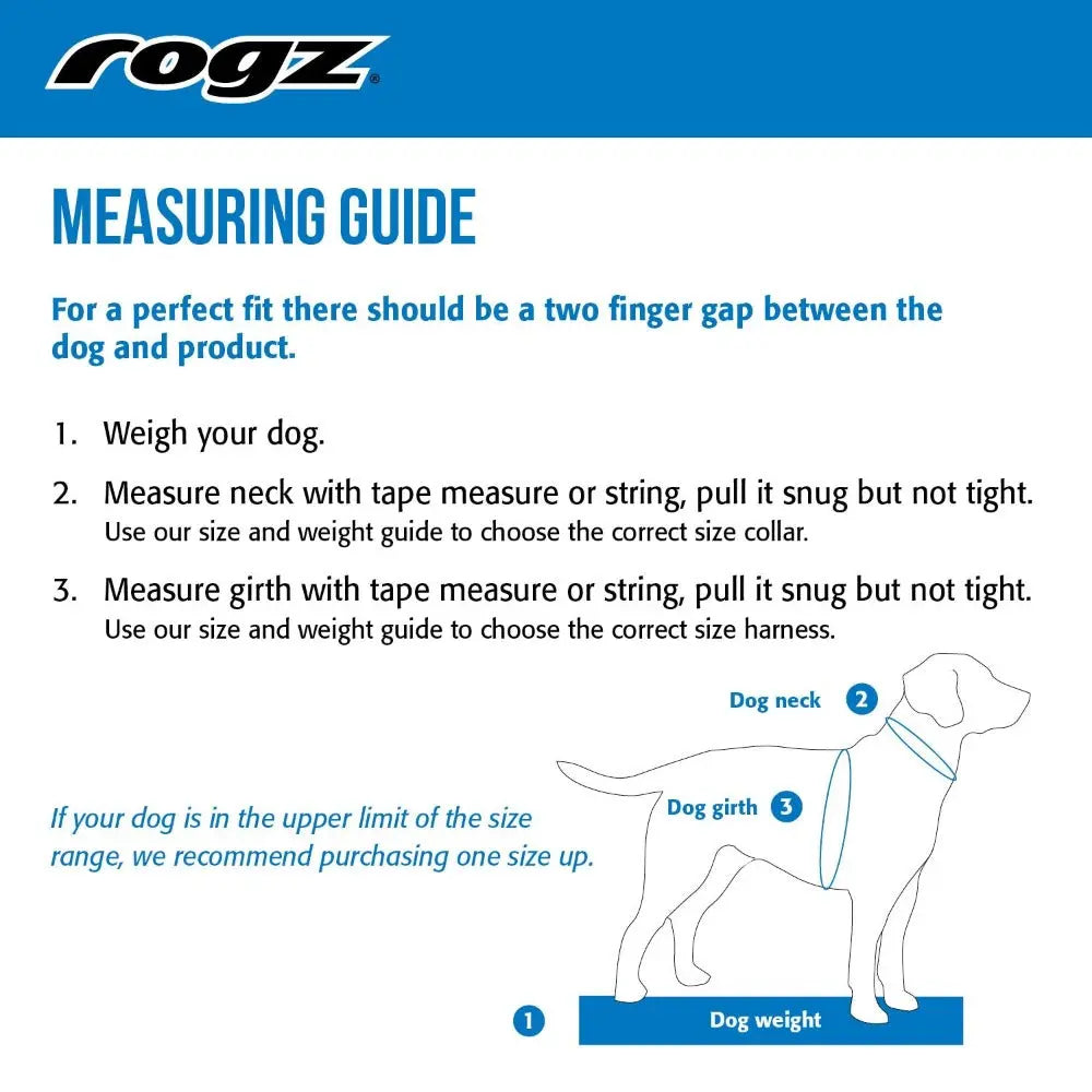 Measuring guide for dog harness fit, including neck and girth measurements for accurate sizing.
