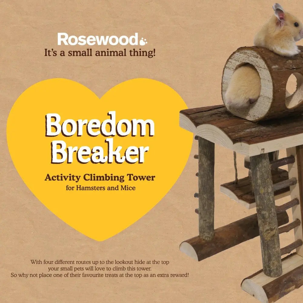 Activity climbing tower for hamsters and mice, designed to prevent boredom and encourage play.
