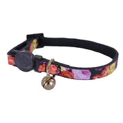 Floral cat collar with a bell, perfect for stylish pet accessories and safety.